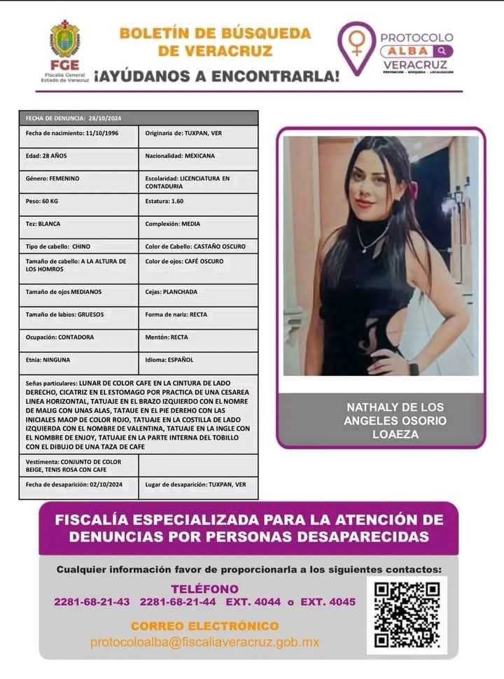 Familiares de Nathaly de los Ángeles Osorio, solicitan apoyo para&nbsp;encontrarla.